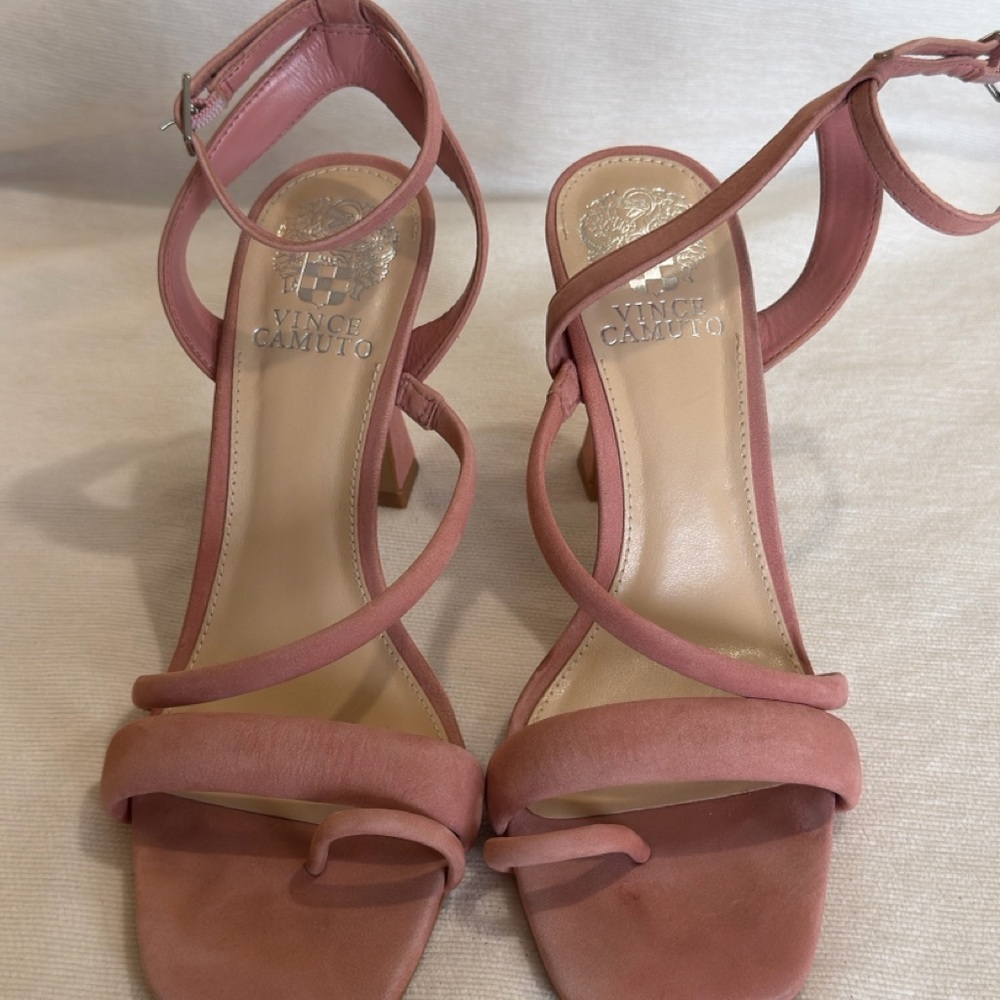 Vince Camuto Pink Strappy Block Heel Sandals